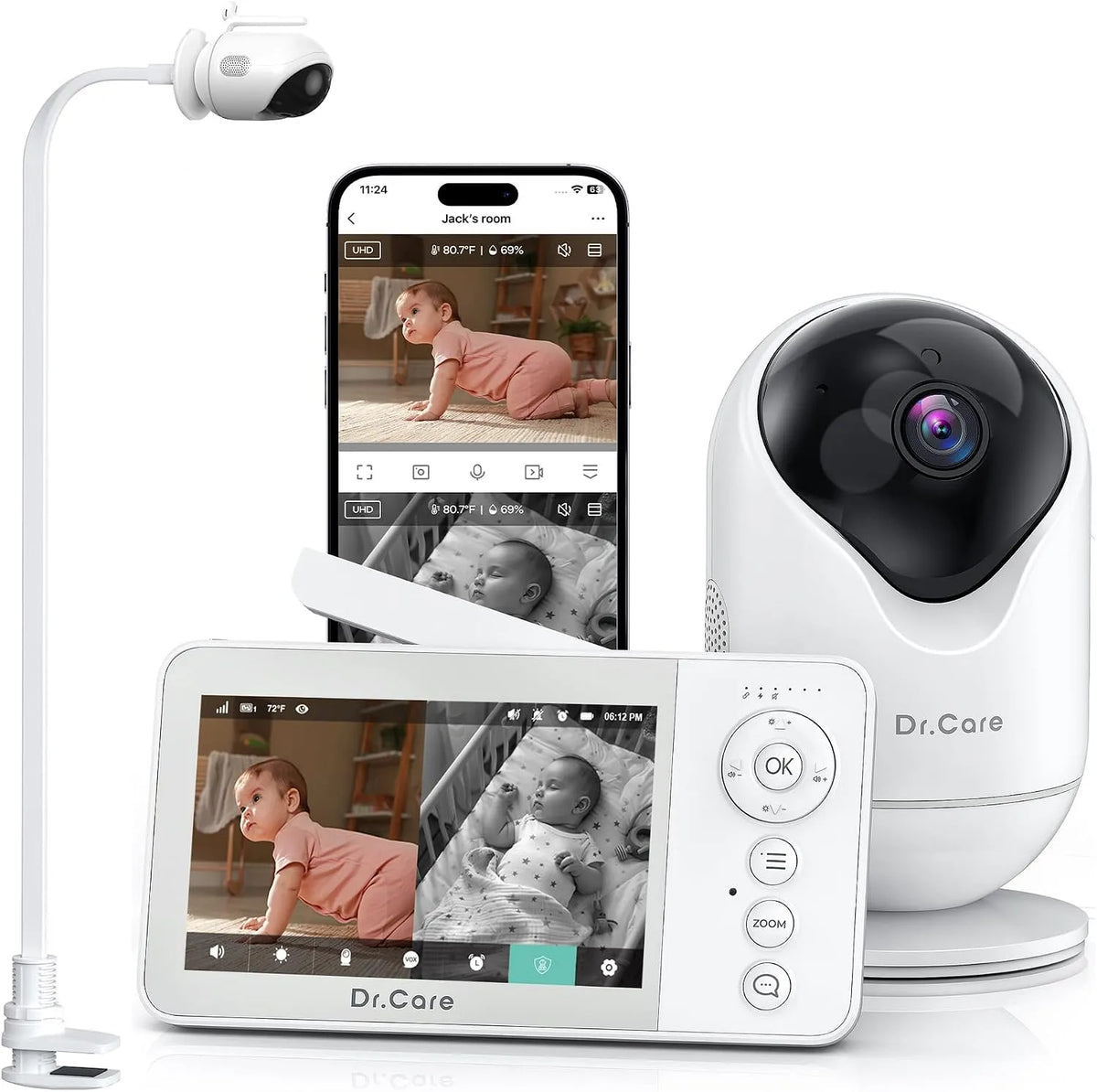 Monitor, Dr.Care 1080p, Wi-Fi, rimovibile, App