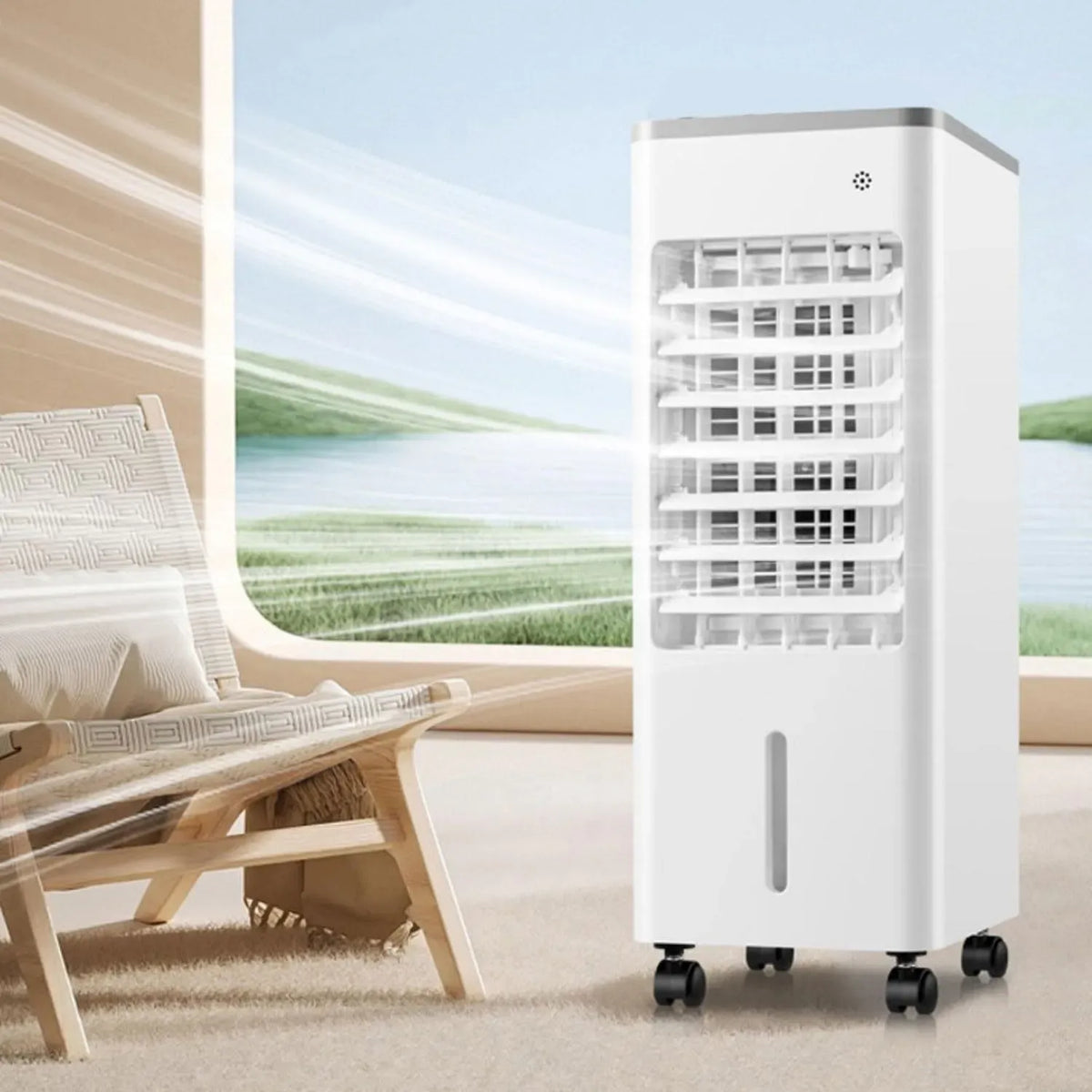 Condizionatore, portatile, nero, dimensioni 27 * 23,5 pol, ventilatore umidificatore 3 in 1 per casa