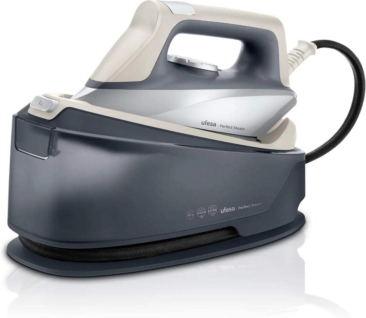 Stira camicie Verticale e Orizzontale, Ferro a Vapore con 2400 W, Ufesa Ferro da Stiro Caldaia Perfect Steam, 6,5 Bares, Colpo di vapore 290 g