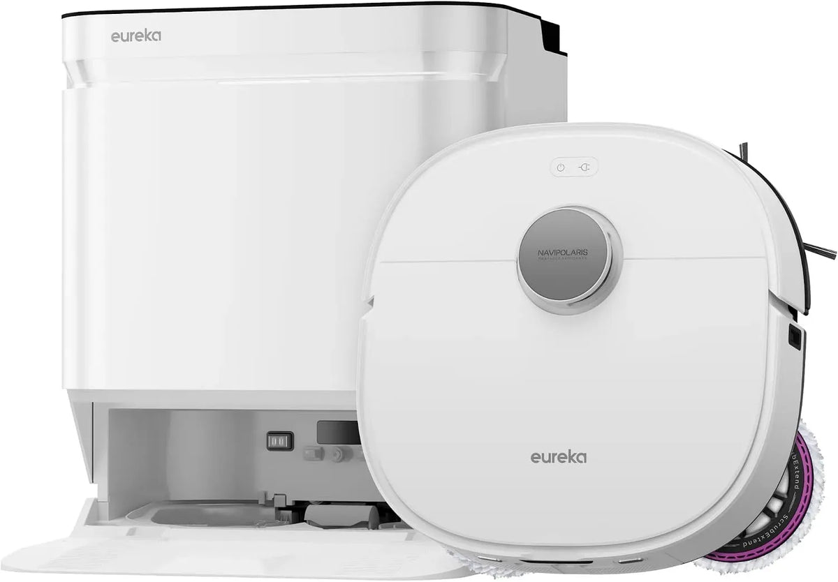 Robot aspirapolvere, EUREKA IA 150 J15, FlexiRazor Anti-Capelli 99%, Aspirazione Ultra 19000Pa, Lavaggio con Acqua Calda a 75°C