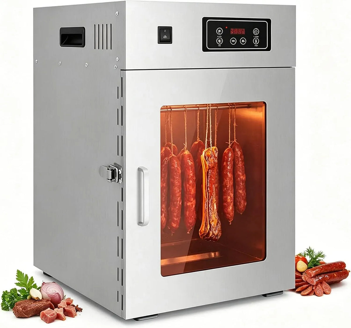 Asciugatrice, 30 a 90 °C, timer, professionale, rimovibile, 14 Ganci e Vaschetta Raccolta Liquidi Rimovibile, Temperatura Regolabile 30–90°C