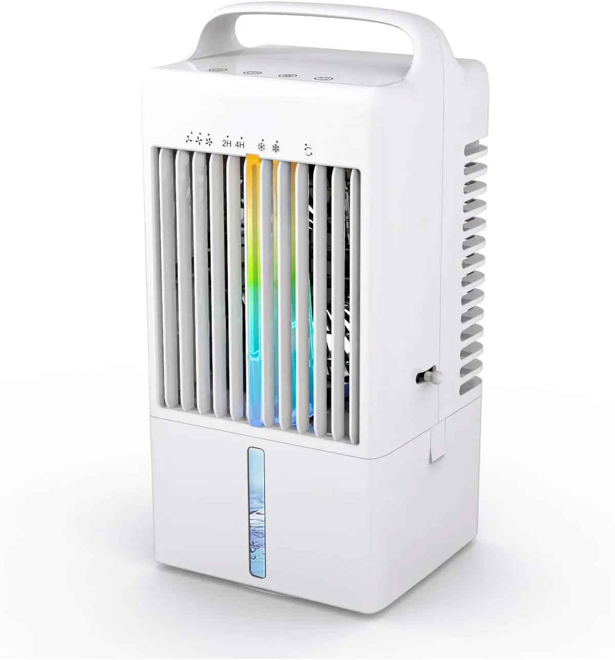Condizionatore, portatile, touch, timer, 3 velocità, ampio serbatoio, Timer 2-4 Ore, 7 luci notturne, Serbatoio da 900 ml, Touch Screen