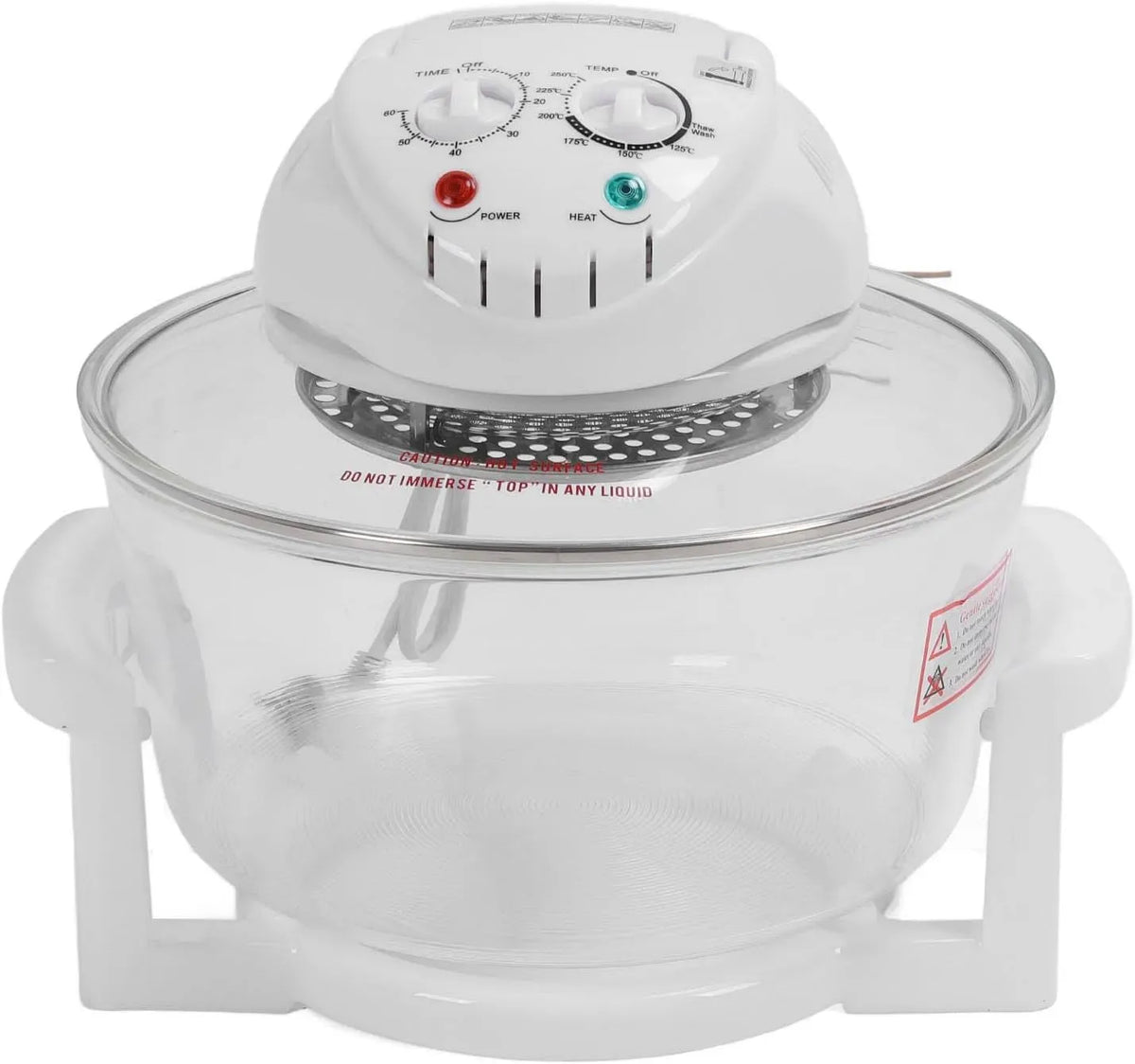 Friggitrice ad aria, 12 L, 1400 W, scongelamento, 2 zone di temperatura, Friggitrice per Alimenti Senza Olio Visibile a 360 Gradi