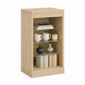 Vetrinetta bassa con cassetto rovere chiaro in pannello truciolare e vetro 40 x 35 x 80 cm