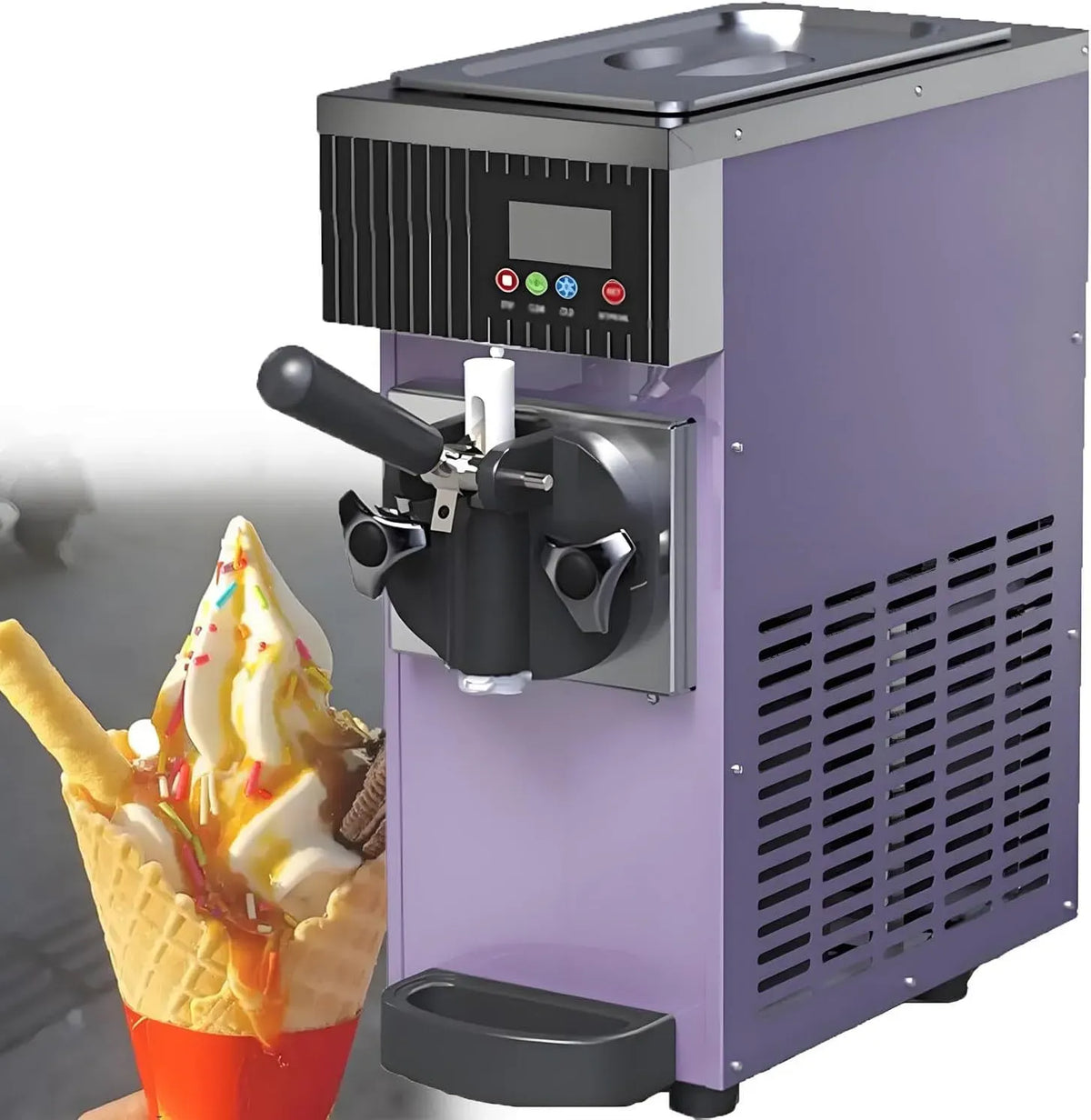 macchina per gelato e sorbetto, 5 kg, professionale, acciaio inox