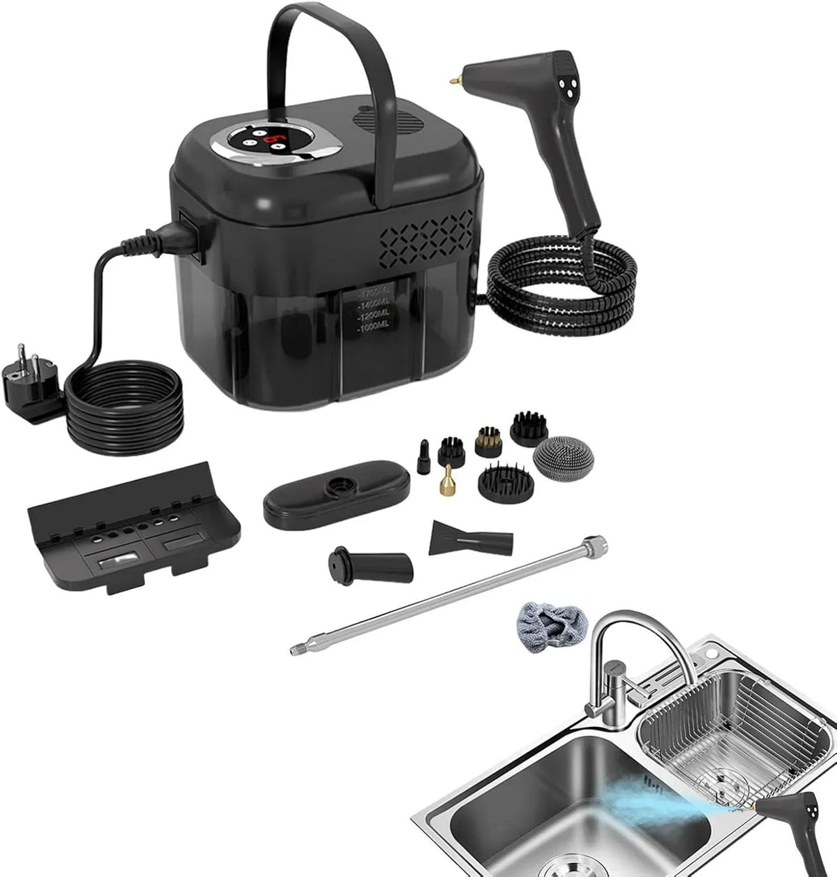 Pulitore a vapore, multiuso, portatile, macchina per pulizia a vapore, Pulitore A Vapore Portatile Manuale Rimozione Macchie Portatile E Multiuso