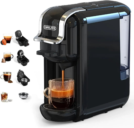 Macchina da caffè, CAFELFFE MK-603, macchina per caffè espresso caldo/freddo da 19 bar, compatibile con cialde/fondi Nes Original/DG/ESE