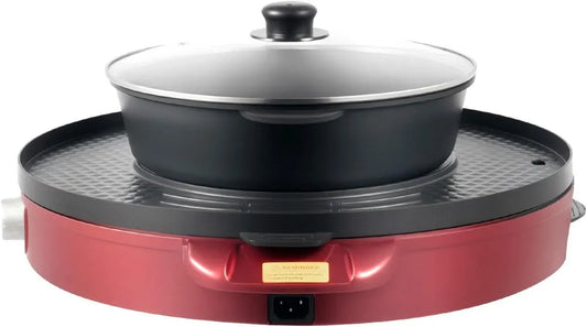 Pentola e padella, 2200 W, rivestimento antiaderente, rosso