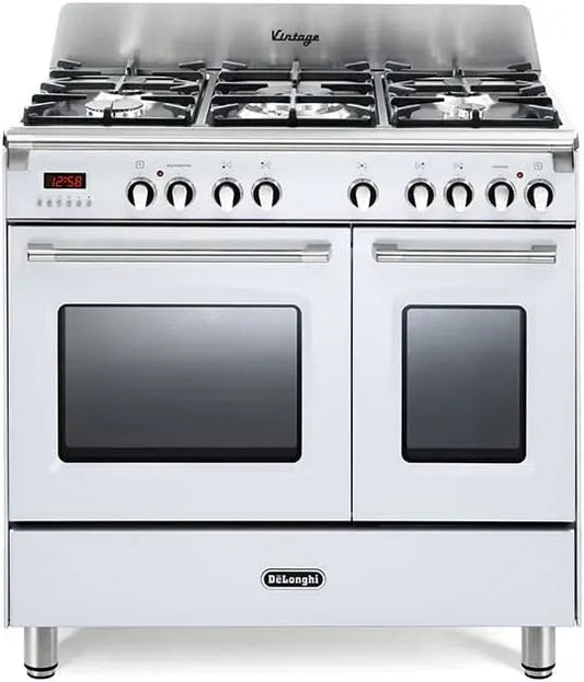 Forno elettrico MEM965TWXED, ghisa, bianco, forno da cucina, DE LONGHI CUCINA DOPPIO FORNO MULTIFUNZIONE GRIGLIE GHISA BIANCO