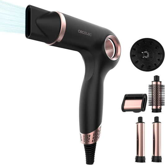 Cecotec 6in1 Asciugatrice, 1400 W, nero, asciugabiancheria, Haartrockner DryGlam Waves Sensor Black