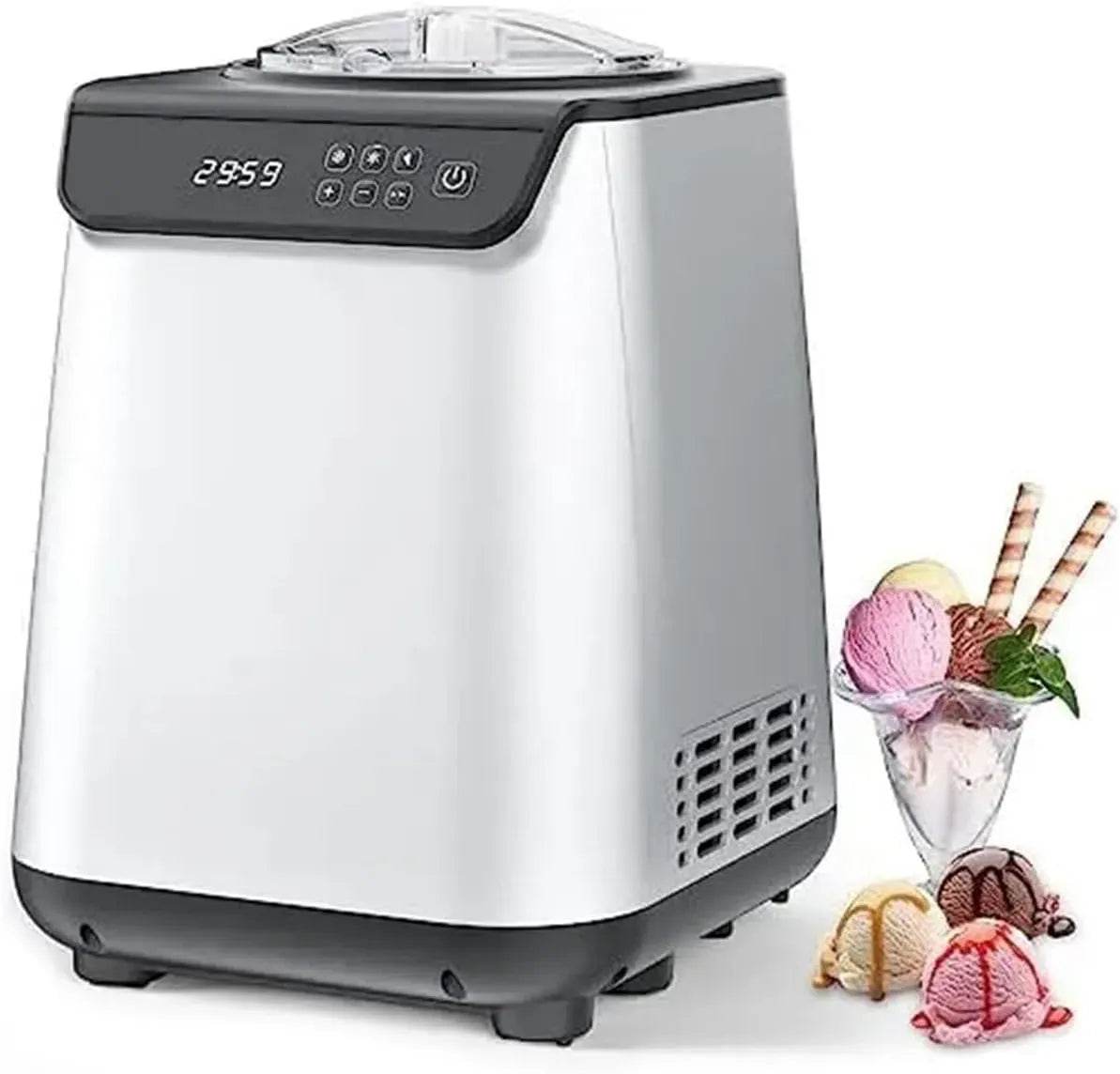 macchina per gelato e sorbetto, rimovibile, gelatiera autorefrigerante Macchina for gelato completamente automatica con compressore incorporato