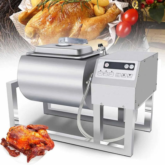 Marinatore sottovuoto per Carne e Verdure, capacità 16 kg, Ciclo di marinatura di 15 Minuti dotato di Rotazione bidirezionale e Controllo a 3 velocità