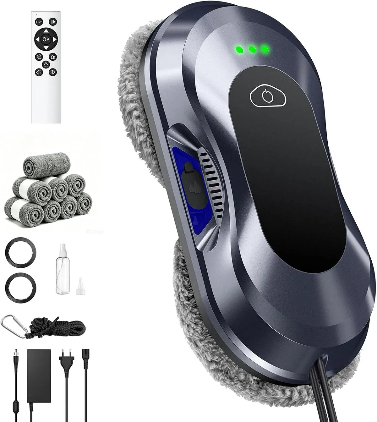 W22D Lavavetri, Robot, pulitore elettrico per vetri, 60 ml, ampio serbatoio, per Finestre