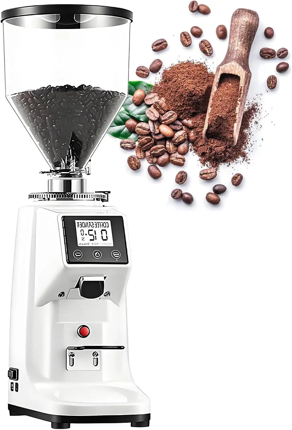 A 19 Dispositivo, macinino per chicchi di caffè, 200 W, 1500 Ml, professionale, bianco, per caffè Espresso da 200 W