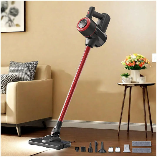 Aspirapolvere, portatile, ampio serbatoio, vapore, rosso, Aspira E Lava Pavimenti Casa 5 in 1 Portatile, 400ml Serbatoio