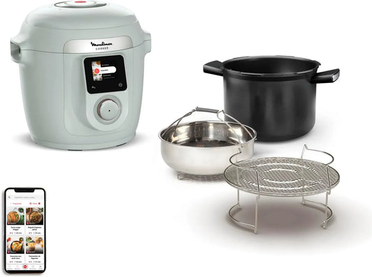 Moulinex CE96G310 multicooker, pentola elettrica multifunzione, multicooker elettrico, 6 L, Wi-Fi