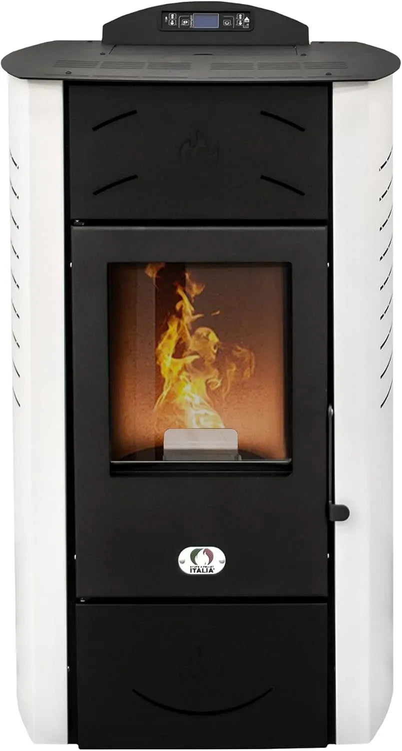 20H A PELLET ITALIA Siberia Idro 15 KW, Stufa a Pellet Idro Calore per Ambienti e Acqua Calda Efficienza 90% Scalda 90m² Autonomia Programmabile 5
