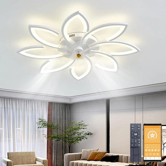 Ventilatore luci/74W, 74 W, timer, bianco, ventola per circolazione dell'aria, Narwhal LED Ventilatore da Soffitto