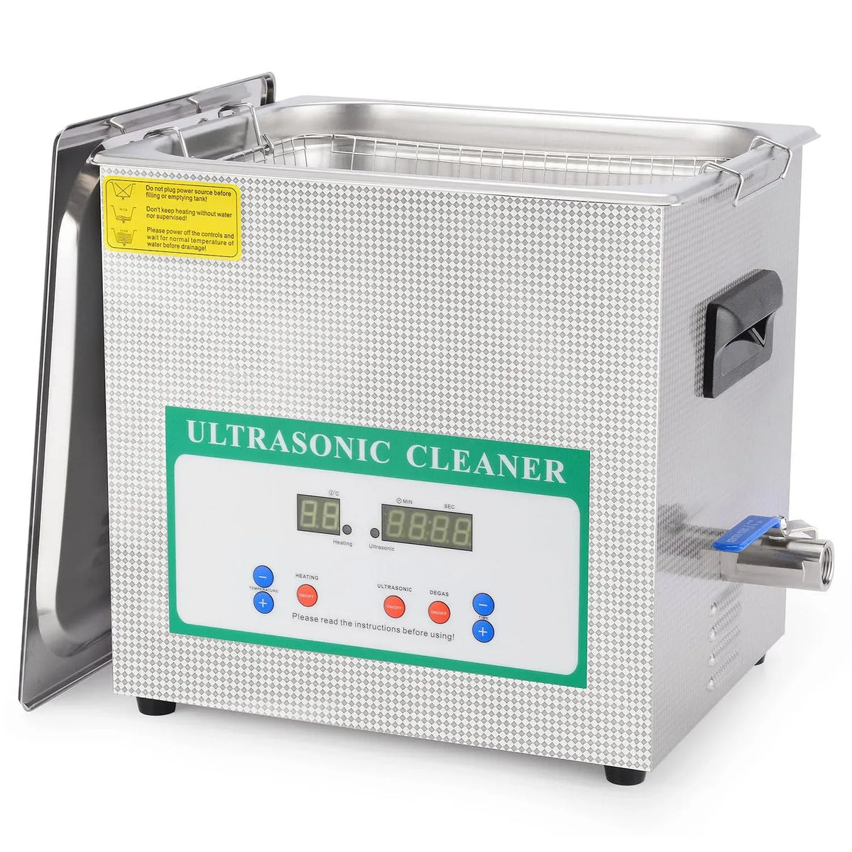 vasca per pulizia a ultrasuoni, Pulitore, 10 L, 220 V, timer, professionale, display digitale, acciaio inox, funzione riscaldante