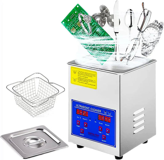 Lavatrice, 2 L, 60 W, professionale, acciaio inox, temporizzazione da 0 a 30 Minuti, pulitore a ultrasuoni Professionale per Parti da 60 W