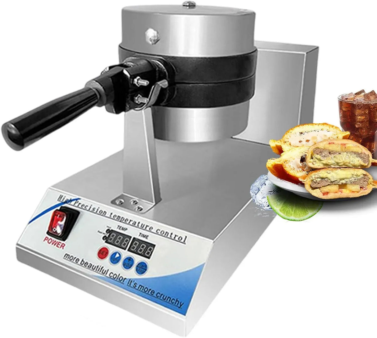 Macchina per hamburger, 0 a 300 °C, timer, professionale, display digitale, per hamburger con per uso domestico o commerciale