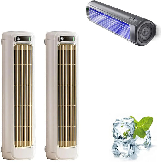 Condizionatore, portatile, montaggio a parete, 3 velocità, USB, mini ventilatore USB ricaricabile, 2 pezzi
