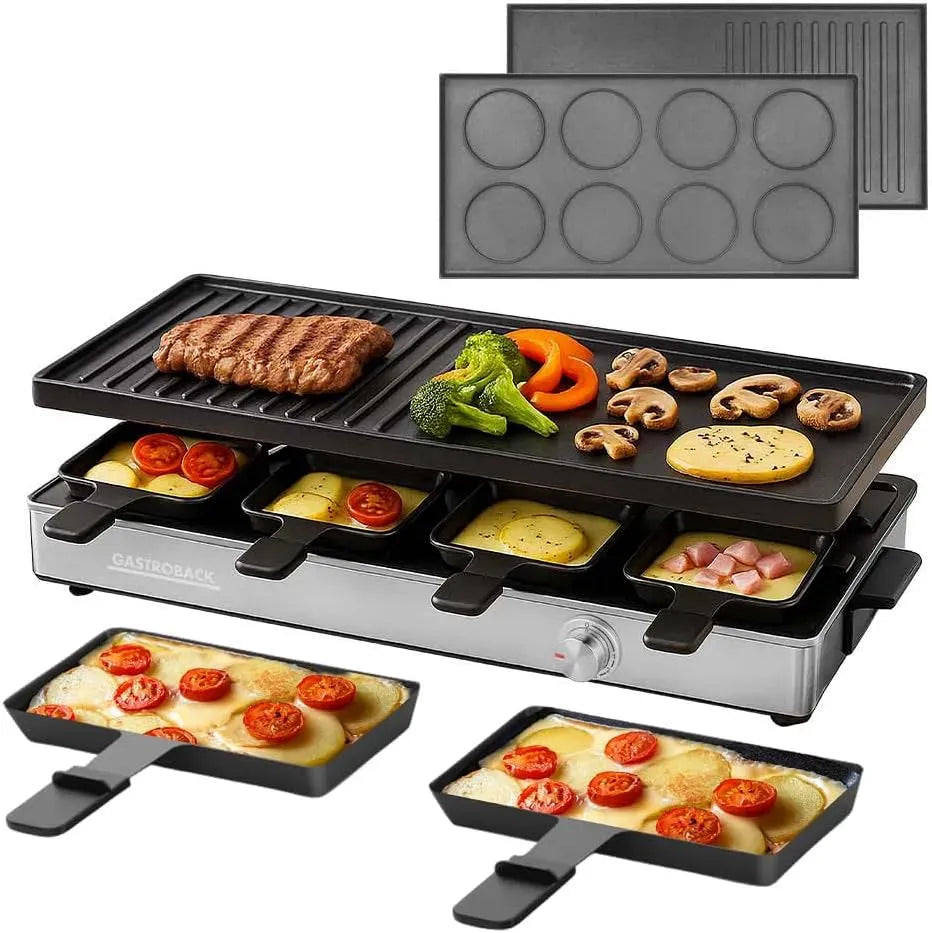 Pancake Station, griglia, piastra, tavolo, Grill, griglia elettrica da tavolo, 1700 W, 2 zone di temperatura, acciaio inox, per 8 persone
