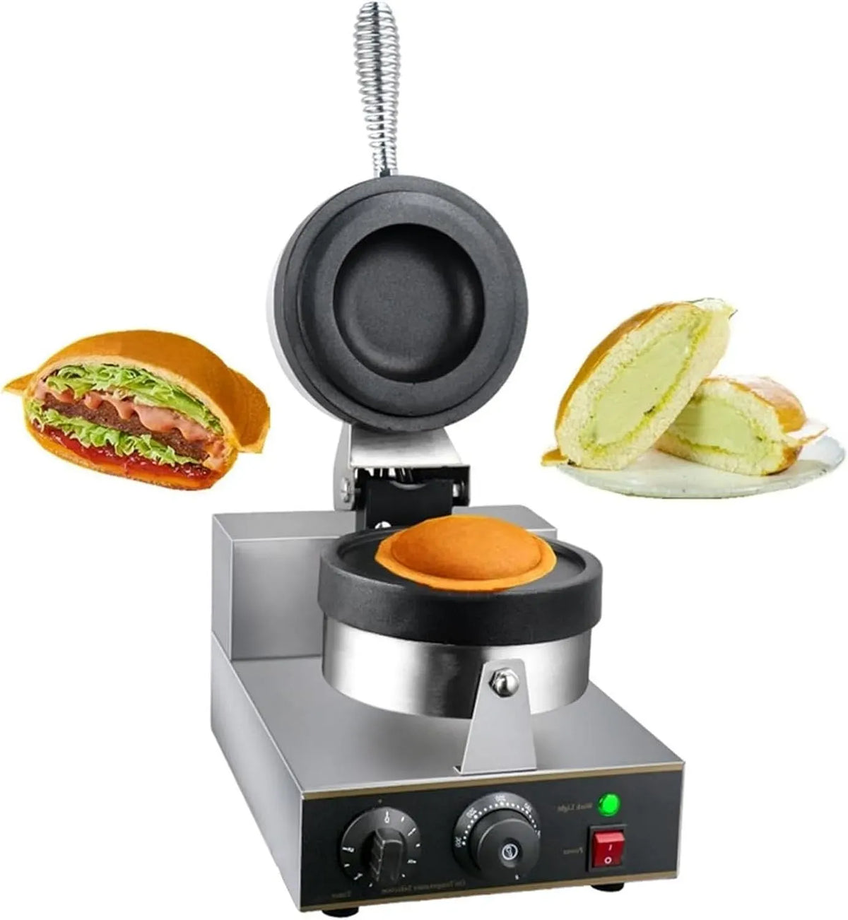 Macchina per hamburger, pressa, 50 a 300 °C, professionale, rivestimento antiaderente, funzione riscaldante