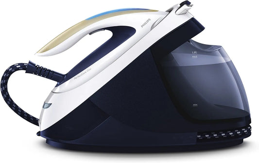 Philips GC9635/20 Bianco/Blu, PerfectCare Elite Ferro da stiro a Vapore, 2700W, 520 g Steam Boost, Tecnologia OptimalTEMP, Modalità ECO, 7.5 Bar
