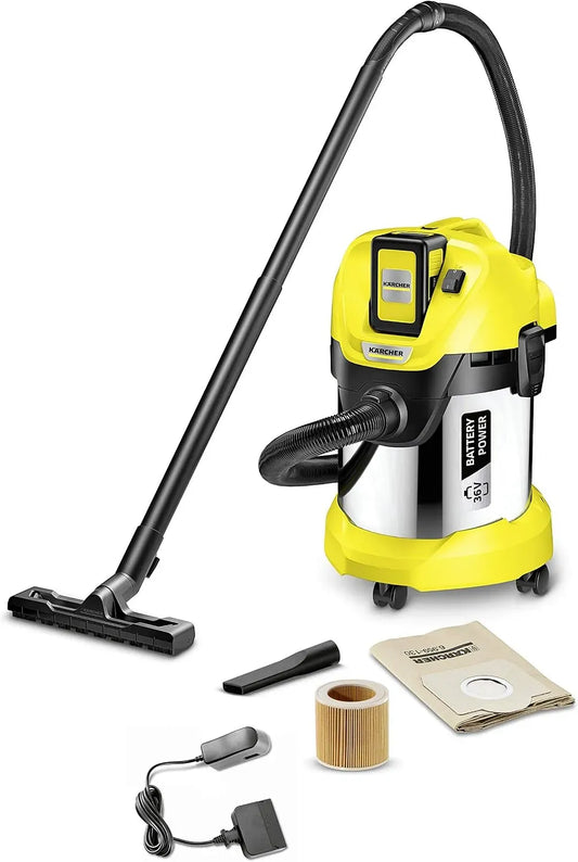Kärcher WD 3 Batteria, 17 L, 0 Battery Premium Set Aspiratore Solidi Liquidi