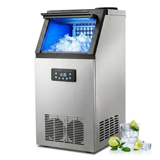 59kg/24h Macchina per Cubetti, 59 kg, display LCD, ristoranti, acciaio inox, per Cubetti di Ghiaccio in Acciaio Inossidabile con Sche, CO-Z