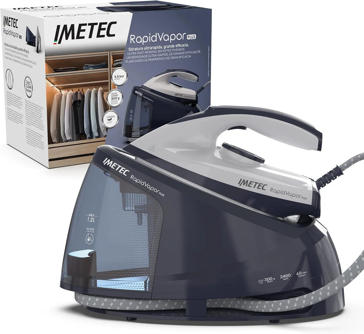 generatore, ferro da stiro elettrico, vapore, Imetec Rapidvapor Plus
