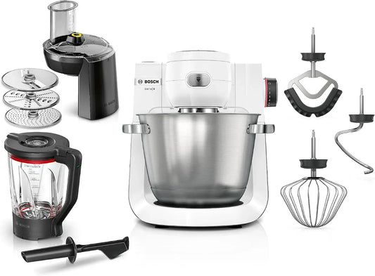 Bosch MUMS6EW22 Impastatrice, Potente, 1600 W, Ciotola XXL da 5, Bianco, 5.5 L