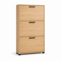Scarpiera a ribalta 3 ante rettangolare rovere chiaro in truciolare 60 x 24 x 120 cm
