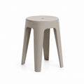 Sgabello da pranzo grigio tortora in polipropilene rotondo 45 x 45 x 46 cm