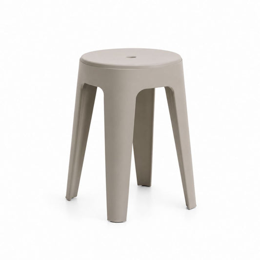 Sgabello da pranzo grigio tortora in polipropilene rotondo 45 x 45 x 46 cm