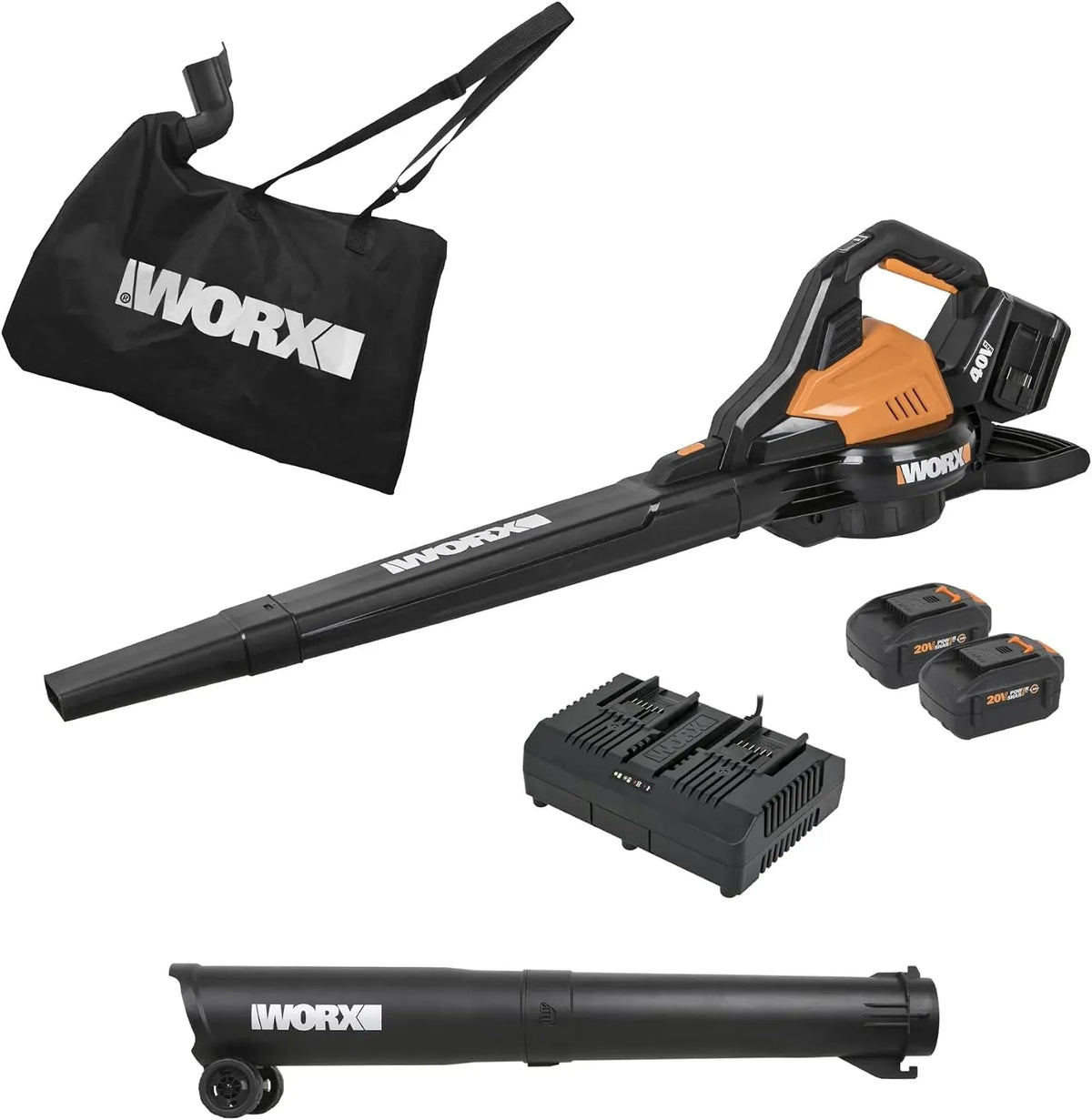 caricabatterie, batteria, motore, 40 V, senza fili, per foglie 3 in 1