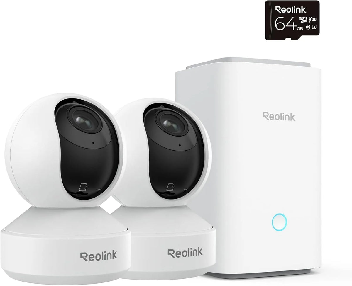 Zoom4K Reolink Home Hub dotato di scheda microSD da 64 GB + 2X E1
