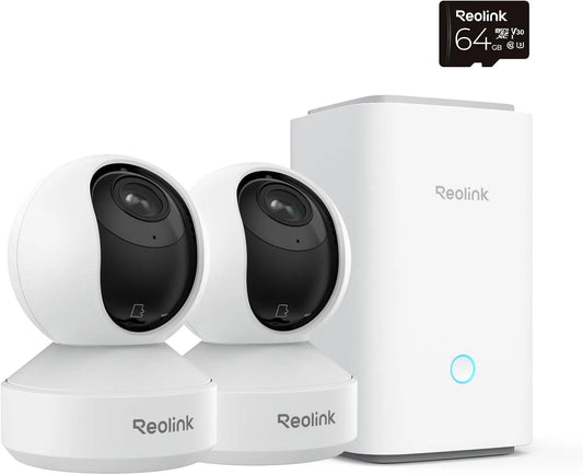 Zoom4K Reolink Home Hub dotato di scheda microSD da 64 GB + 2X E1