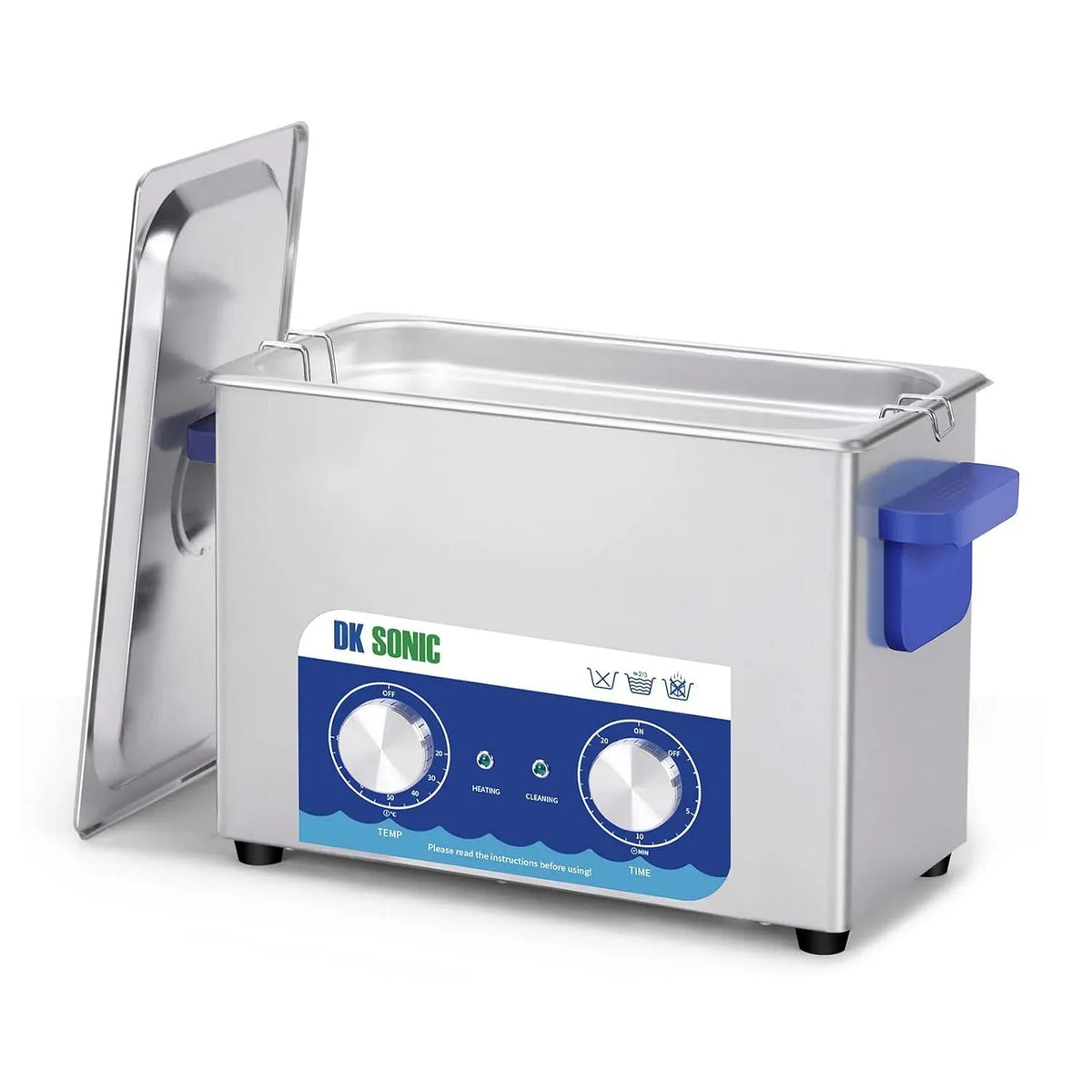 Riscaldatore, Pulitore, vasca per pulizia a ultrasuoni, 4 L, 120 W, timer, acciaio inox, funzione riscaldante