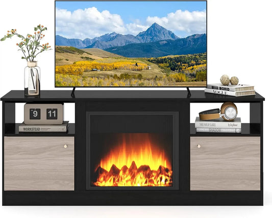 Mobile TV, 65 pollici, GIANTEX, illuminazione LED, Carico 95 kg, Panca TV Fino a 65'