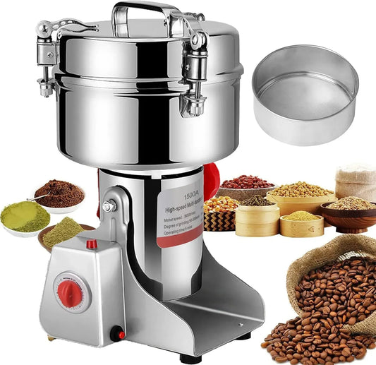 Mulino per cereali, 4000 W, 1500 g, macinacereali, acciaio inox
