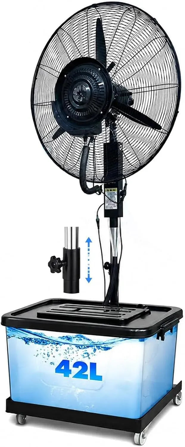 Ventilatore, 42 L, esterno, industriale, 3 velocità, oscillazione, ampio serbatoio, professionale, Oscillazione 90°