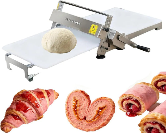 Macchina per Stendere, 25 mm, pasticceria, acciaio inox, per Stendere la Pasta con Spessore Regolabile 2–25 mm