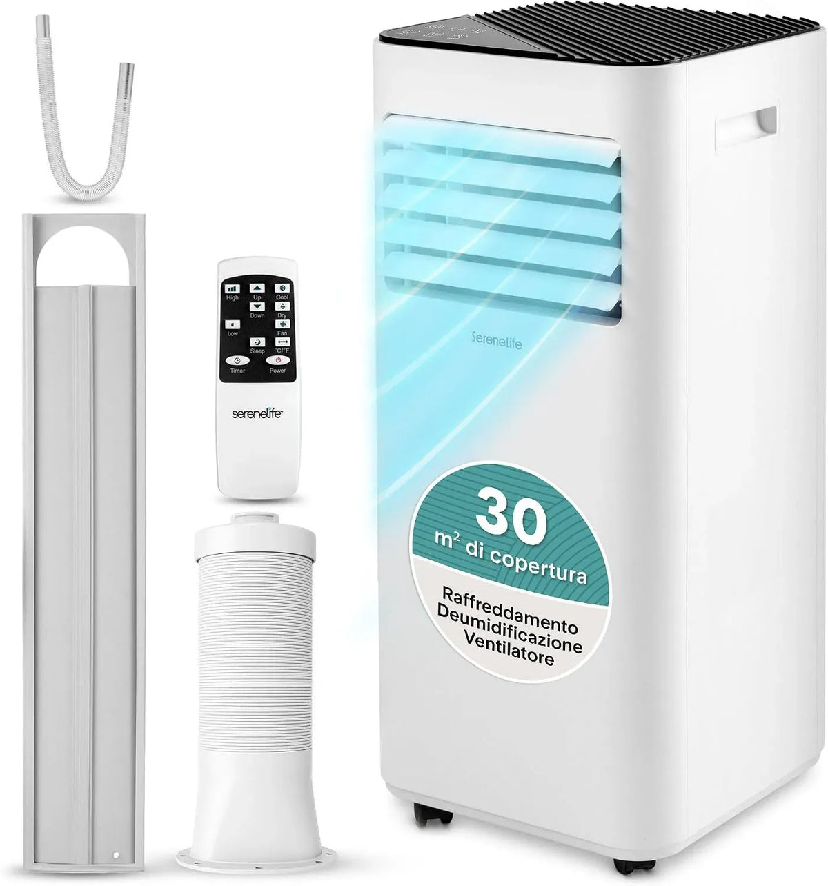 Condizionatore, portatile, 9000 BTU con Raffreddamento, Climatizzatore Portatile, 2,64 kW