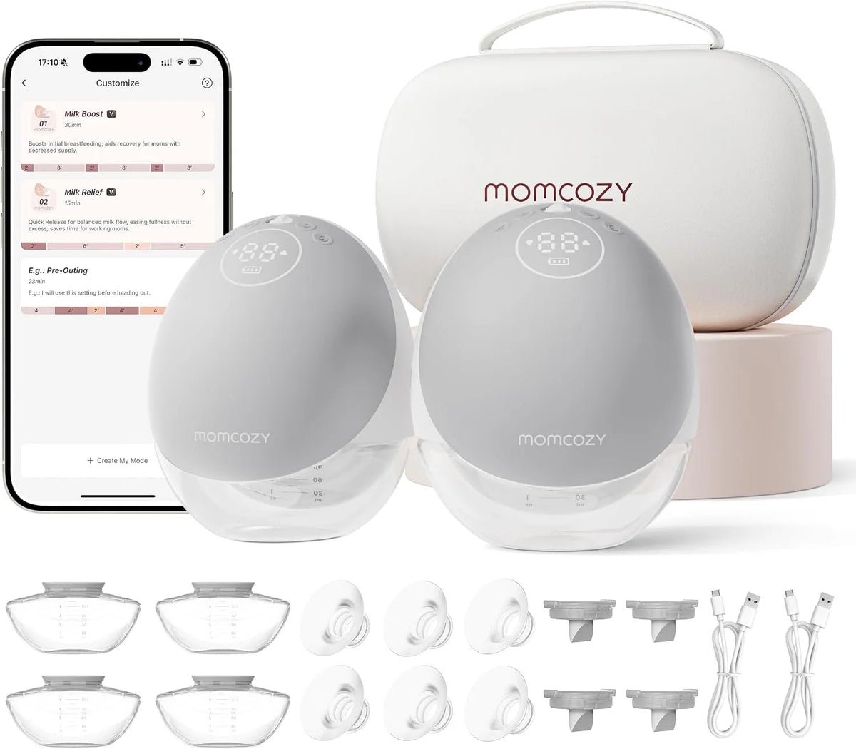 Tiralatte, pompa per latte materno, tiralatte elettrico, Momcozy Tiralatte Elettrico Indossabile