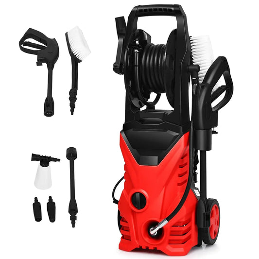 Idropulitrice, COSTWAY, portatile, rosso, pulitrice ad alta pressione, Idropulitrice con 2030 PSI