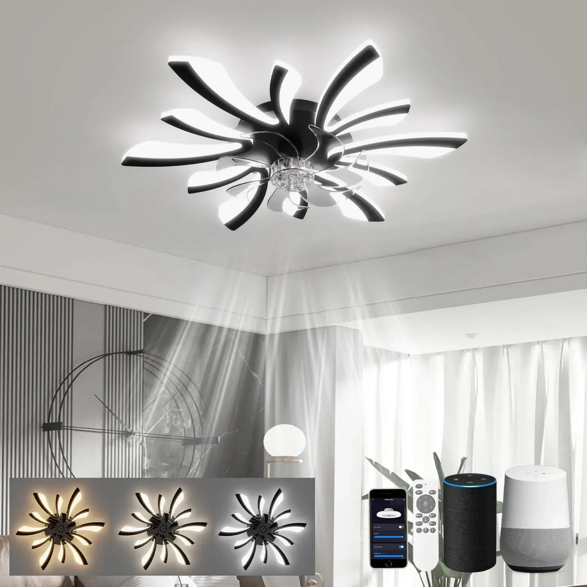 Ventilatore, 78cm, LJX, timer, decorazione del soggiorno, nero