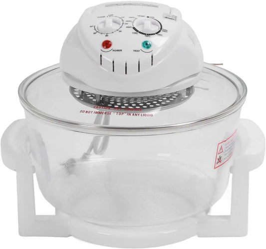 Friggitrice ad aria, 12 L, 1400 W, scongelamento, 2 zone di temperatura, Friggitrice per Alimenti Senza Olio Visibile a 360 Gradi