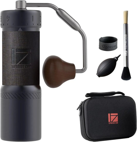 1Zpresso ideale per, J-Ultra, tazza con chiusura magnetica da 40 g, Macinacaffè manuale in ferro, grigio conico